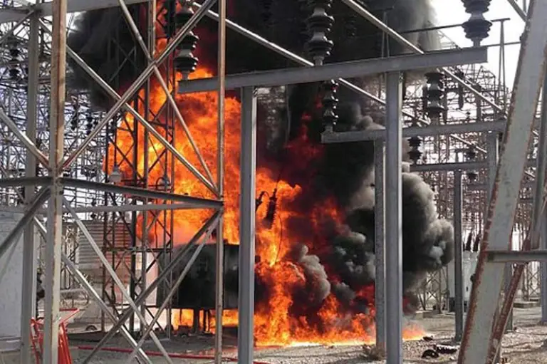 Power transformer on fire at a substation, the loss scenario energy-sector insurers underwrite