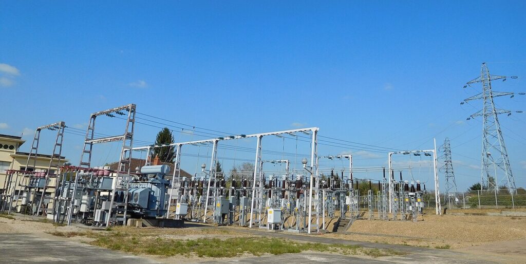 Electrical equipment at the Cosne-Cours-sur-Loire substation in France