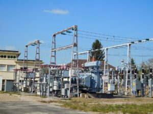 A power transformer at the Cosne-Cours-sur-Loire substation in France.
